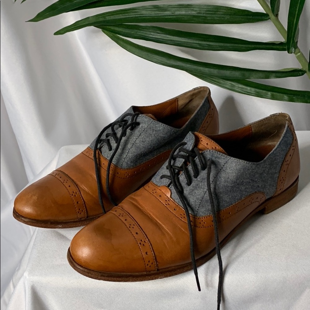 Cole Haan cognac leather oxfords